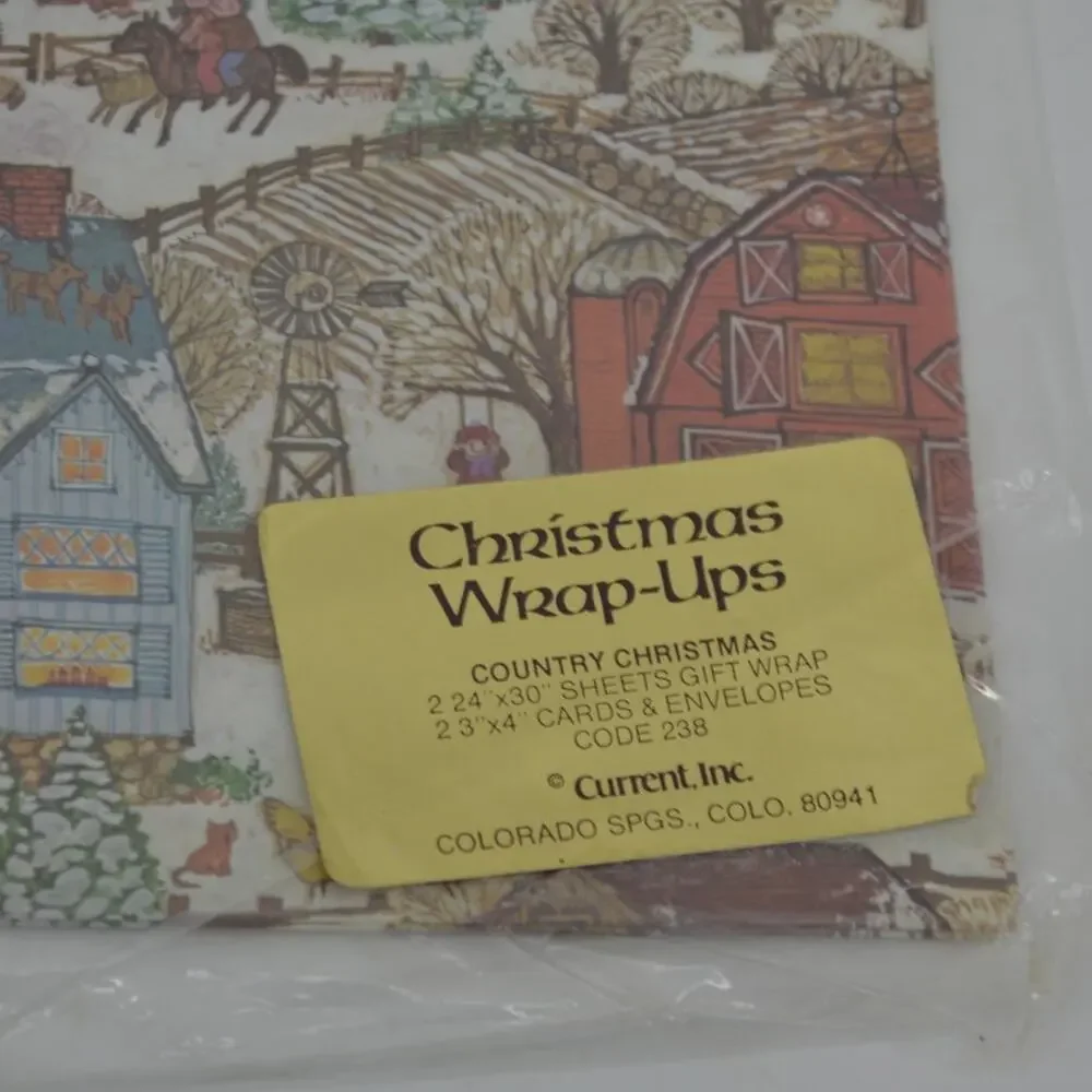 Vintage Current Country Christmas Wrapping Paper Wrap-Ups